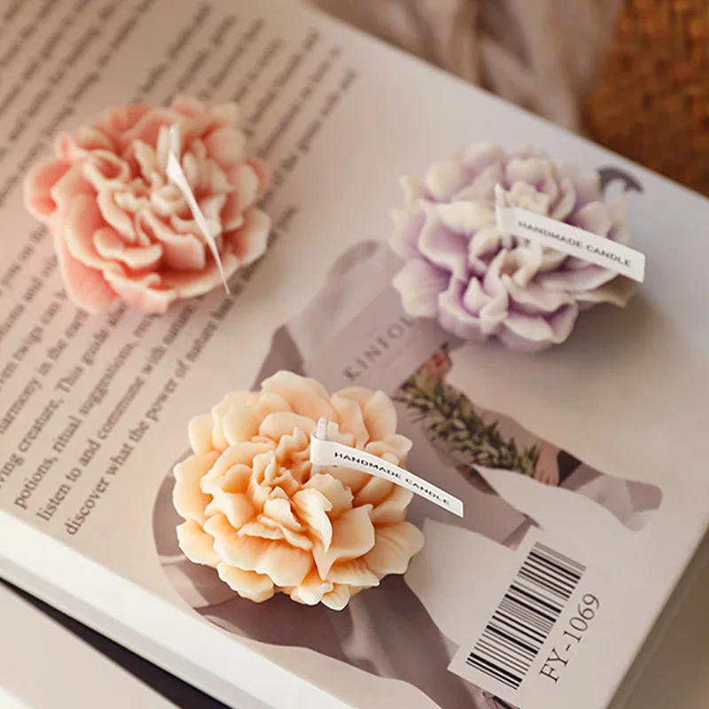 

5PCS Flower Candles Handmade Soy Wax Fragrance Wedding Party Home Decoration Smokeless Floral Scented Candles Girls Small Gift