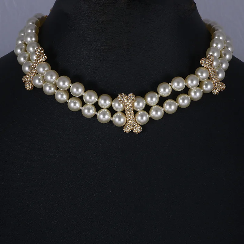 

Европейская и американская мода, индивидуальное ожерелье с двойным браслетом из костяного жемчуга