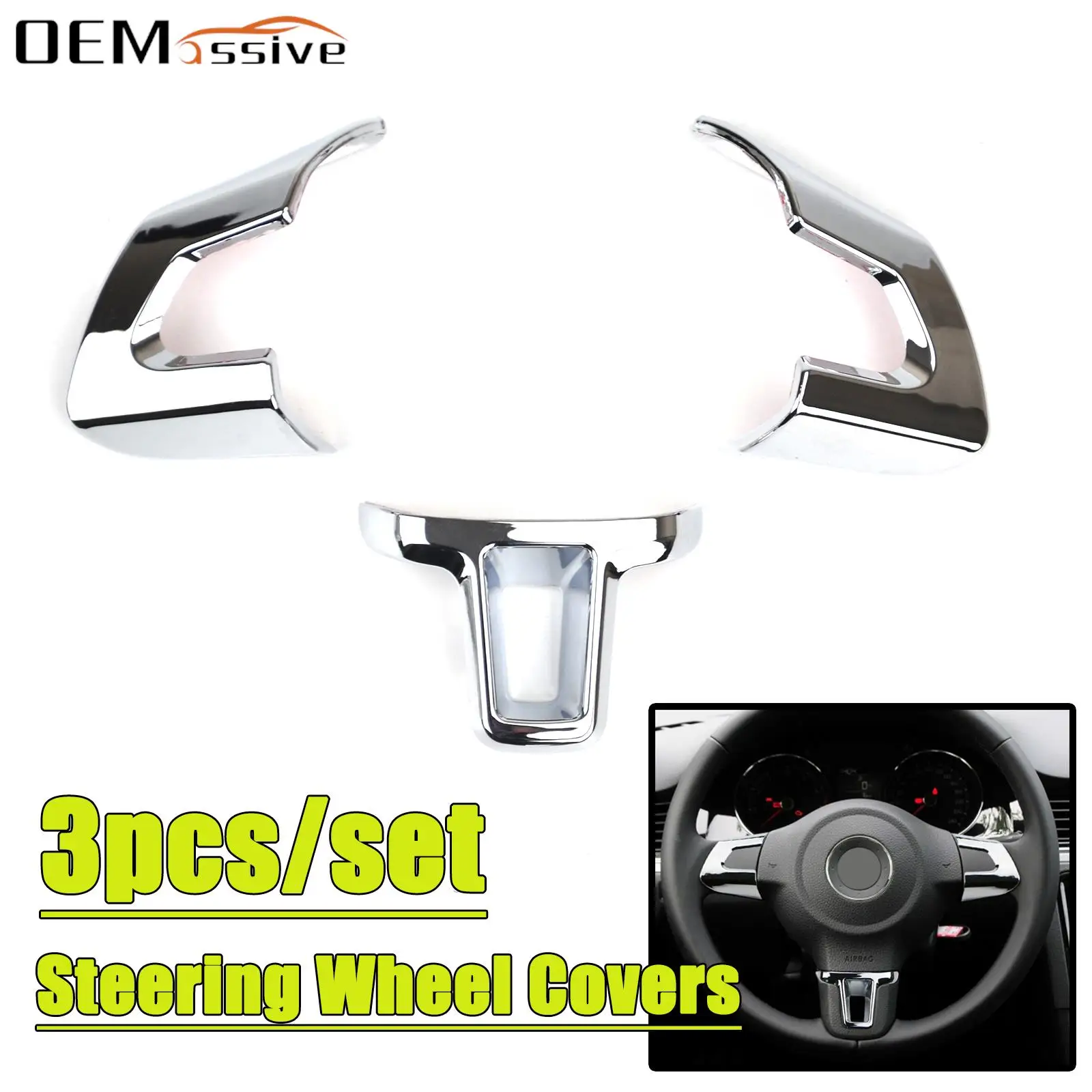 

Хромированный чехол на руль для VW Golf MK6 Bora Jetta Polo Touran Eos Caddy 2009 2010 2011 2021 2013 2014
