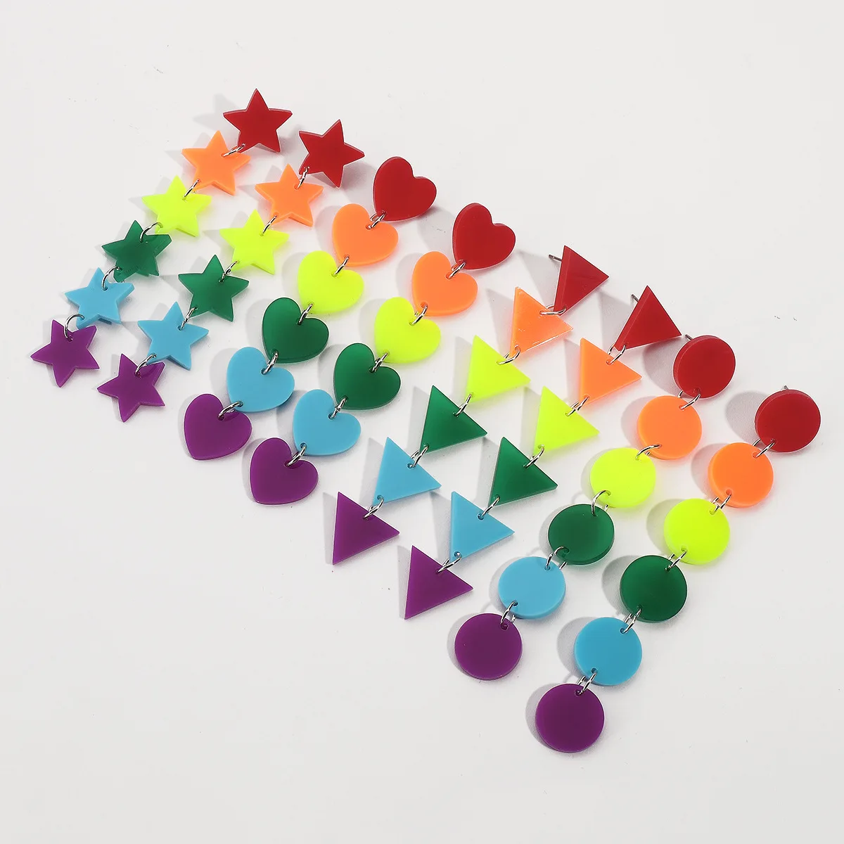 Индивидуальность женское богемное Радужное украшение в виде сердца и звезды