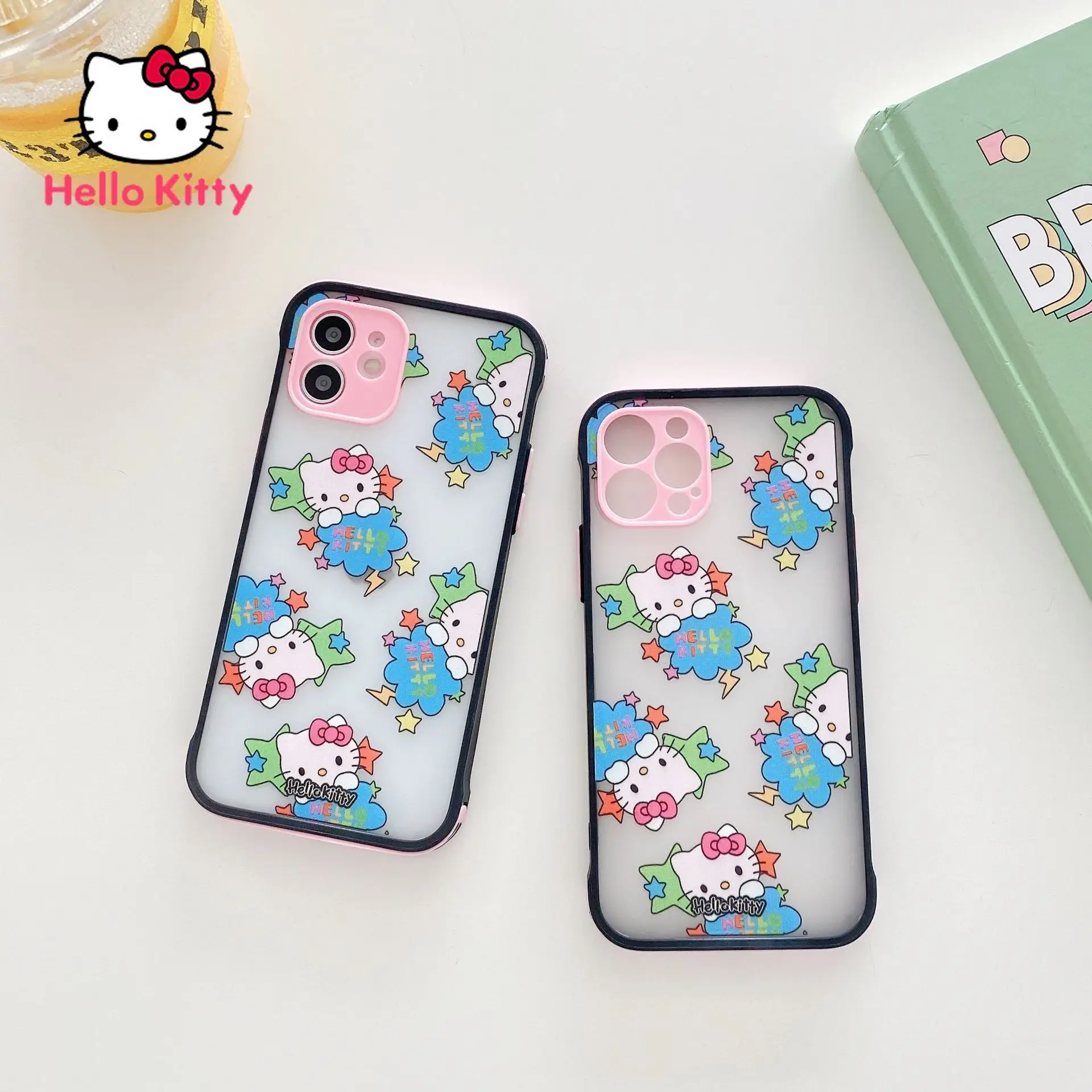 

Hello Kitty for IPhone 6S/7/8P/X/XR/XS/XSMAX/11/12Pro/12mini Transparent Silicone Phone Case with Contrasting Frame