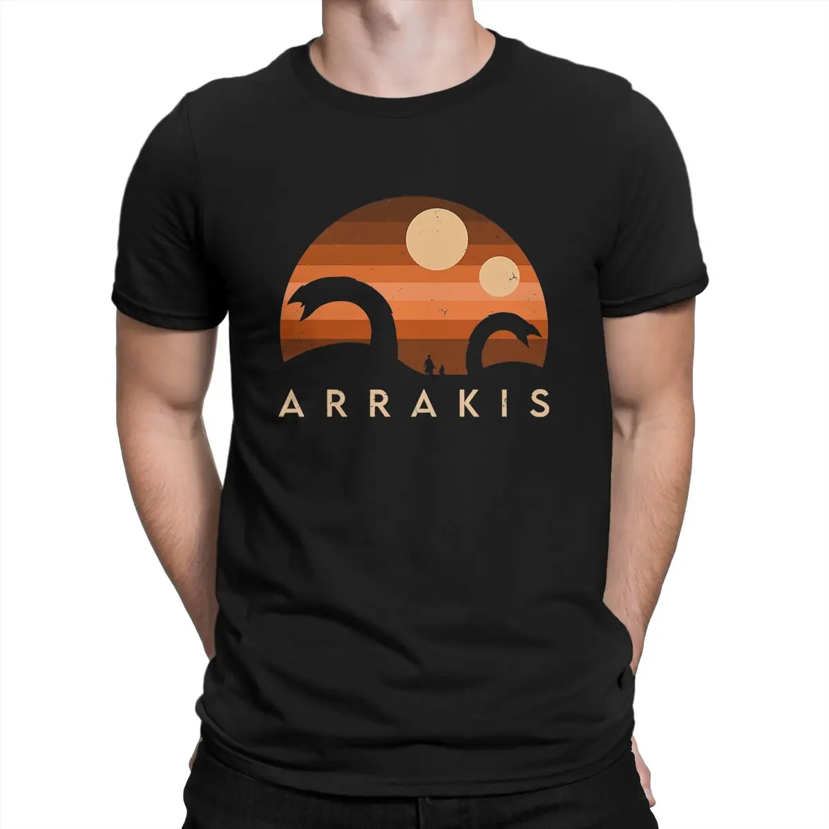 

Men Arrakis Aged T Shirts Dune Chronicles Sci-Fi Movie Cotton Clothes Funny Short Sleeve Crew Neck Tees Unique T-Shirts