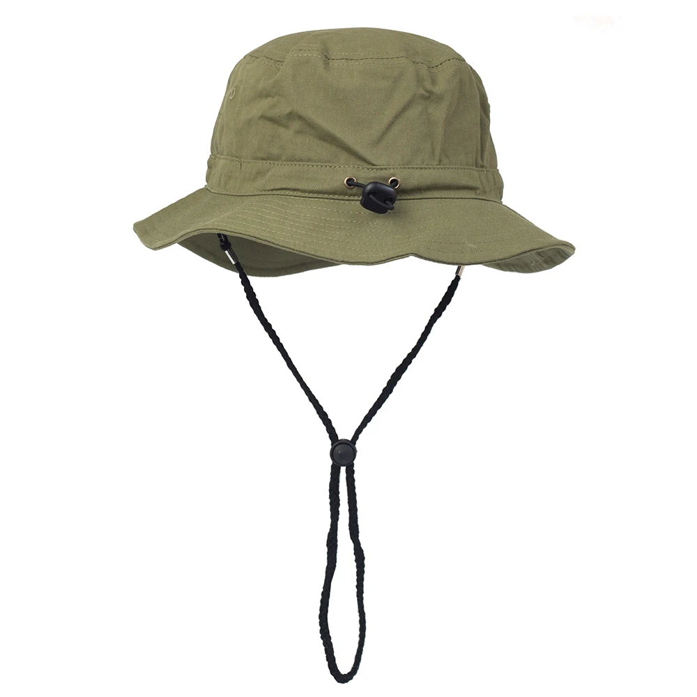 

Cotton Bucket Hat Men Women Quick Drying Drawstring Outdoor Sun Fisherman Beach Hat Jungle Hiking Boonie Hat Camping Hat