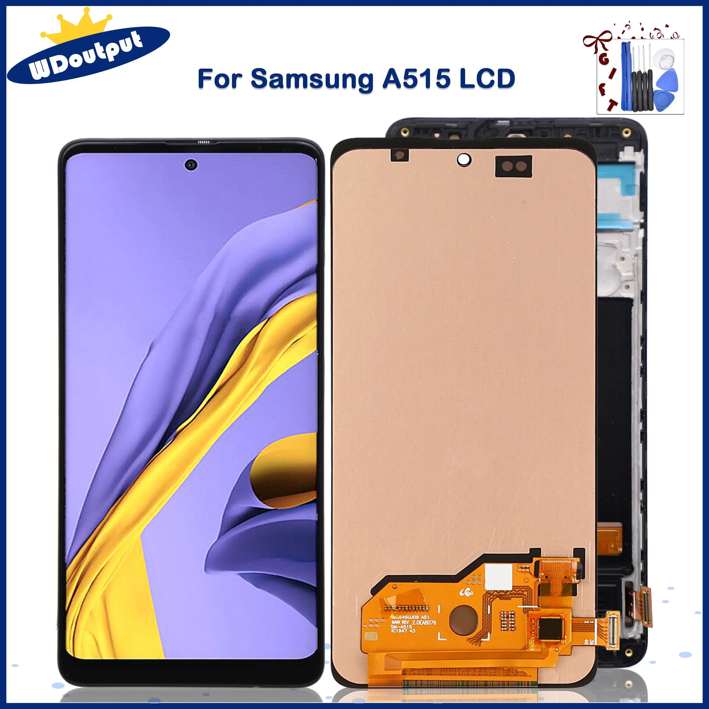 

6.5"Original AMOLED For Samsung Galaxy A51 A515 LCD Display Touch Screen Digitizer Assembly For SM-A515F A515F/DS A515FD+Frame