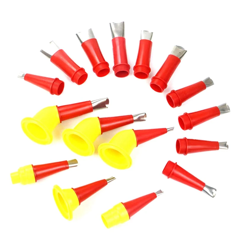 

Caulking Finisher Kit 18 Pcs Stainless Steel Caulking Nozzle Applicators With 8 Connection Bases For Bathroom Kitche