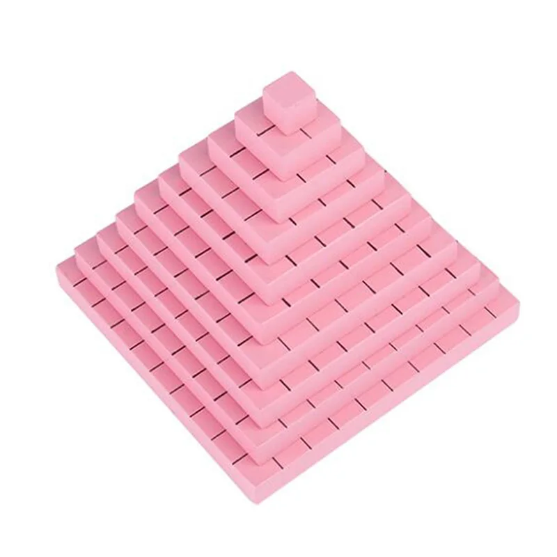 

Детские игрушки из материала Монтессори, деревянная квадратная розовая башня, деревянный кубик, строительные блоки, игрушки для детей, инте...