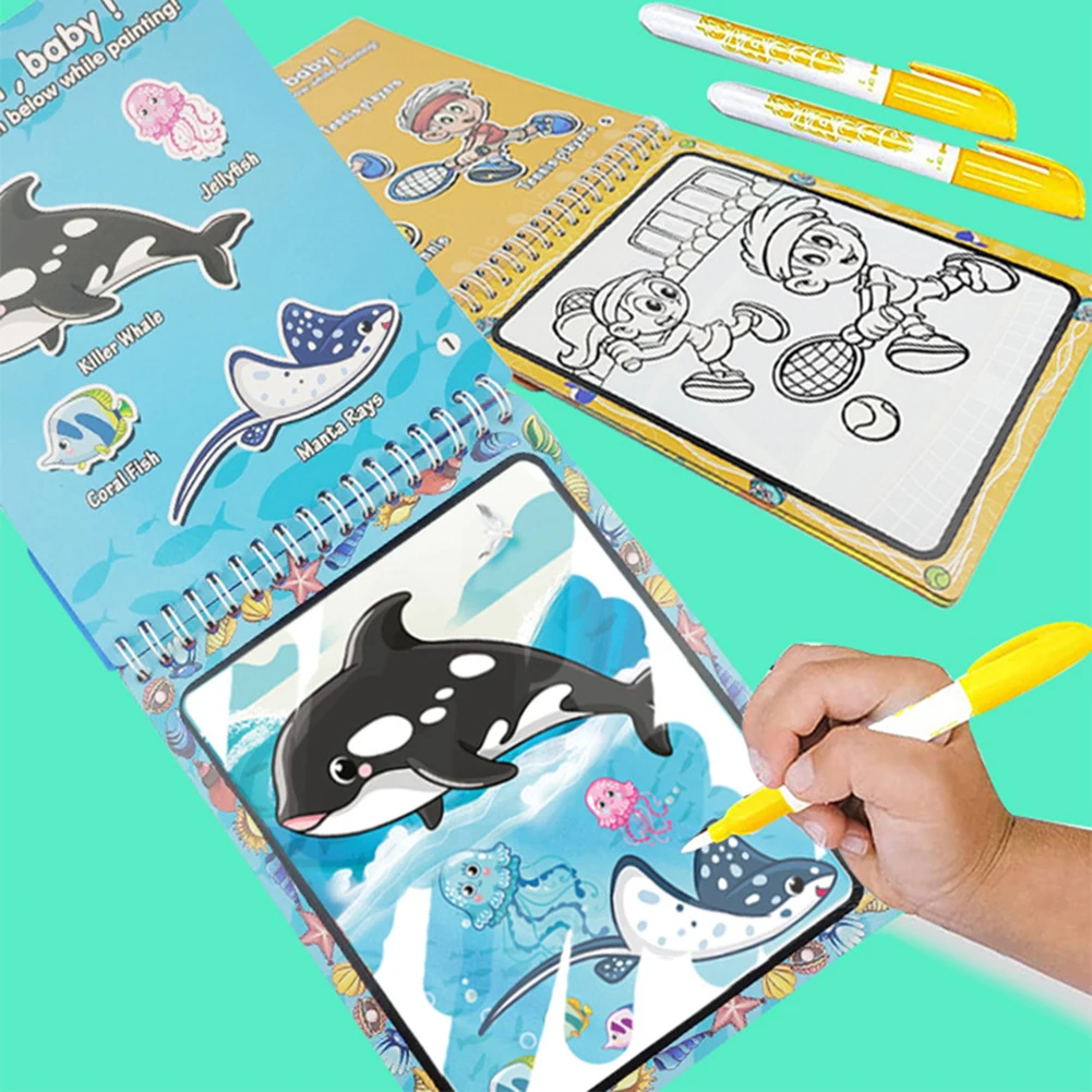

Magic Water Drawing Book Coloring Book Doodle Magic Pen Painting Drawing Board Kids Toys Birthday Christmas New Year Gift