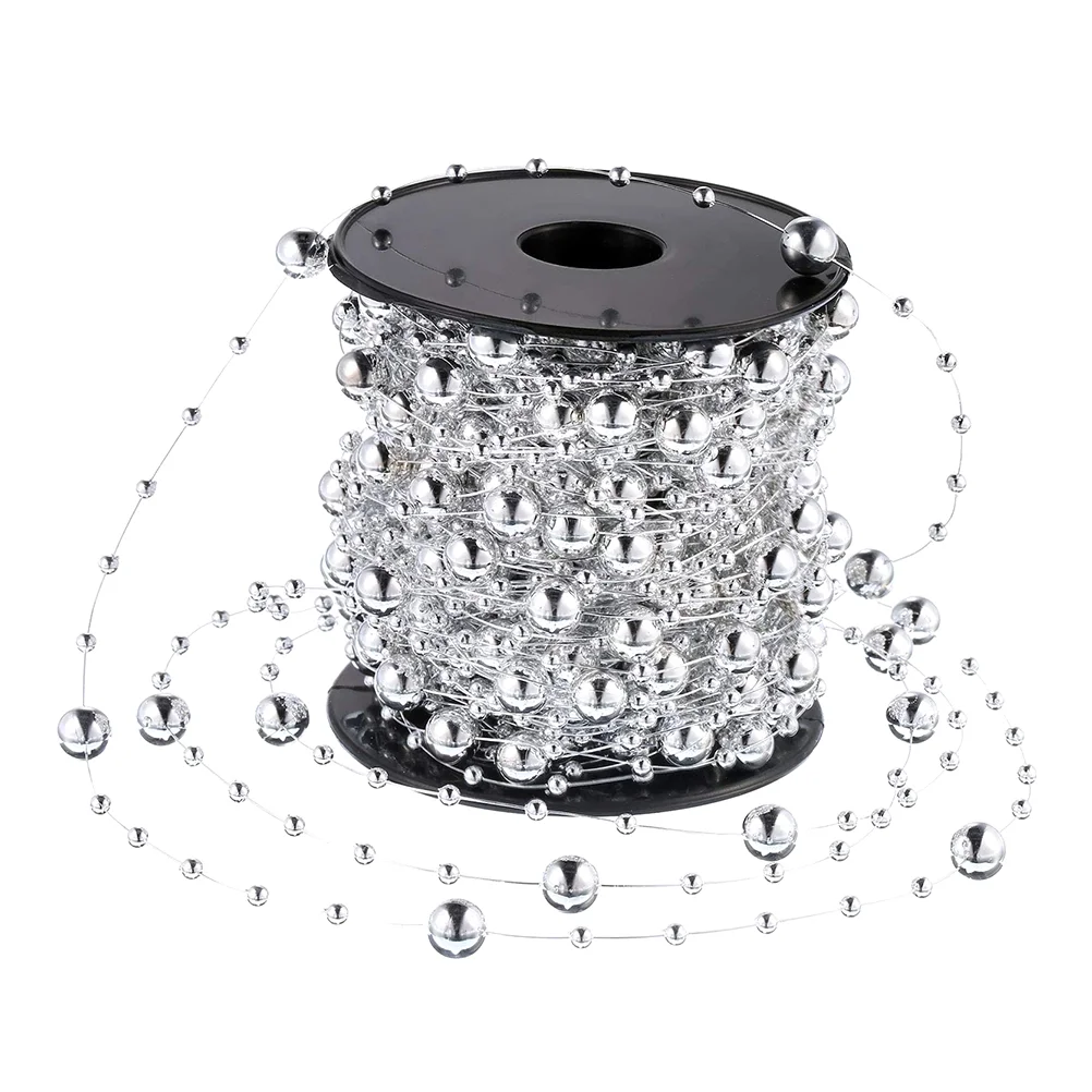 

Chain Beads Bead Christmas Tree Garland Strands Pearl Diy Artificial Linejewelry Crafts String Wreath Decor Trim Beaded