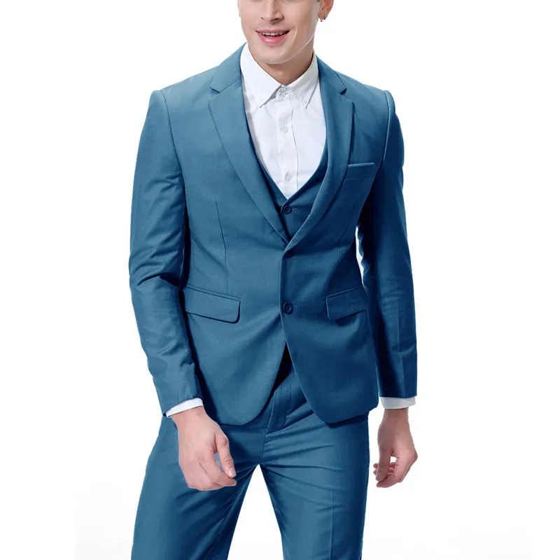 

Men Formal Business 3 Pieces Classic Blazers Suit Sets Men Business Blazer +Vest +Pants Suits Sets Autumn Men Wedding Party Set