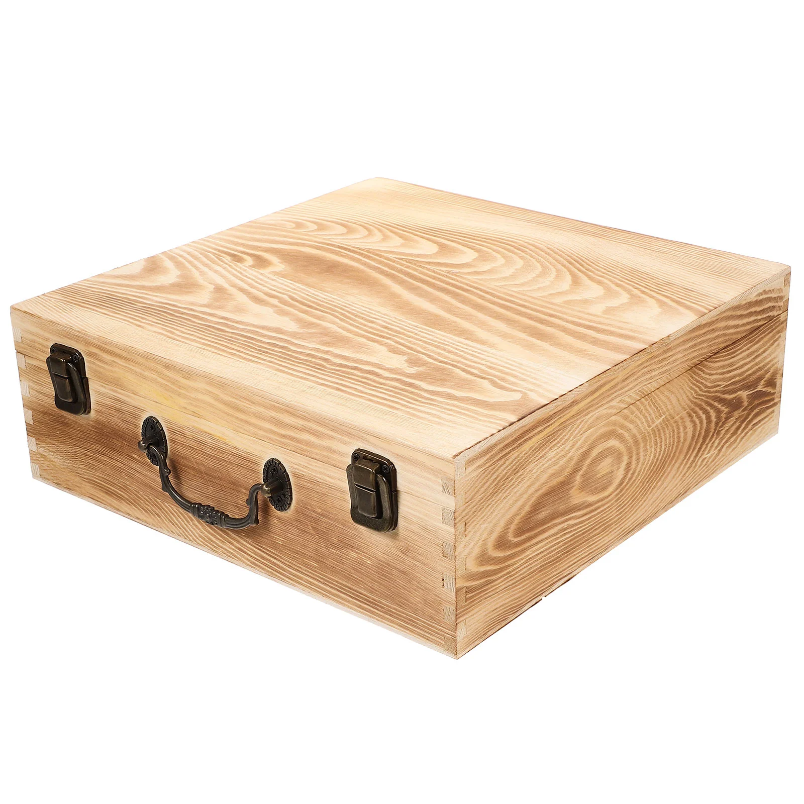 

Wooden Jewelry Holder Case Organizer Box Sundries Decorative Iron Treasure