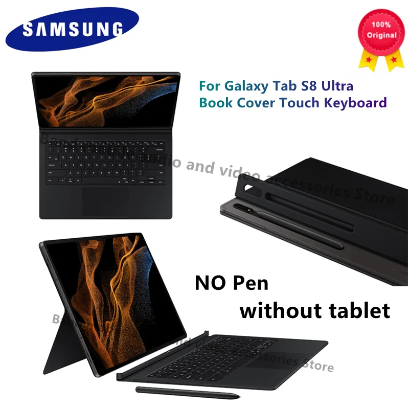 

100% Original Samsung Book Cover Keyboard touchpad Stand Case For Galaxy Tab S8 Ultra Book Cover Keyboard