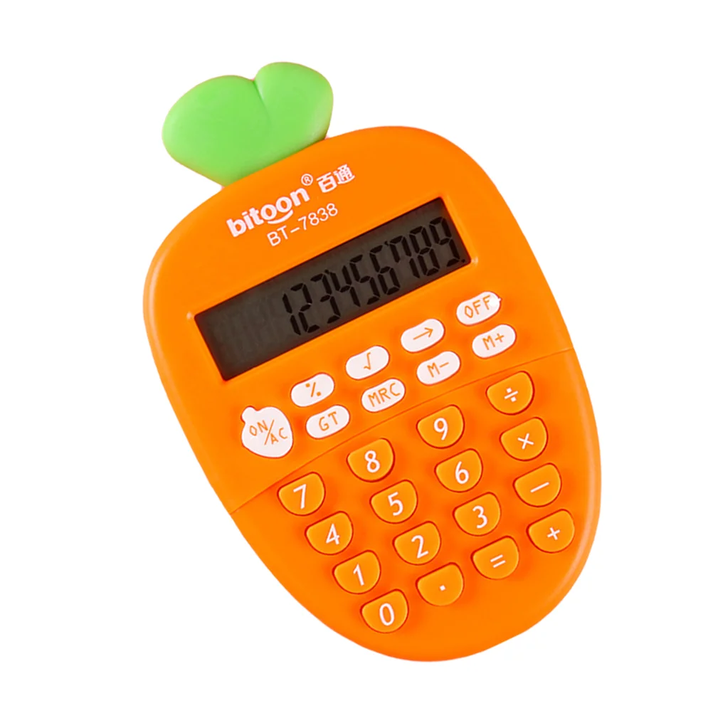 

Calculator Pocket Office Cute Kids Portable Electronic School Carrot Size Mini Student Cartoon Handheld Kawaii Financial Desktop
