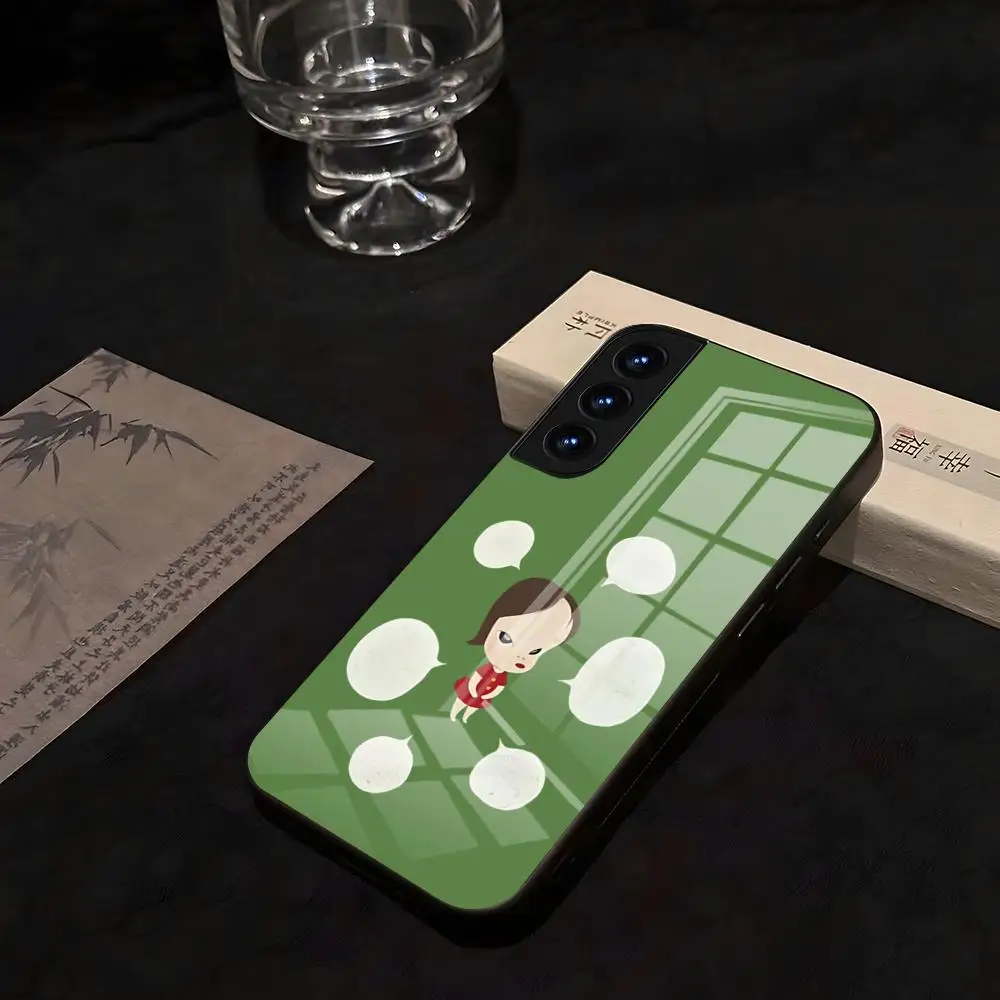 Японский чехол для телефона Yoshimoto Nara Cartoon Girl для Samsung S25 S26 S24 S23 S22 S21 Ultra 10 Plus A16 Pro FE 20 Note 34 S30, стеклянный, противоударный (art.: 3920d9e4b3fa2) - 3920d9e4b3fa2