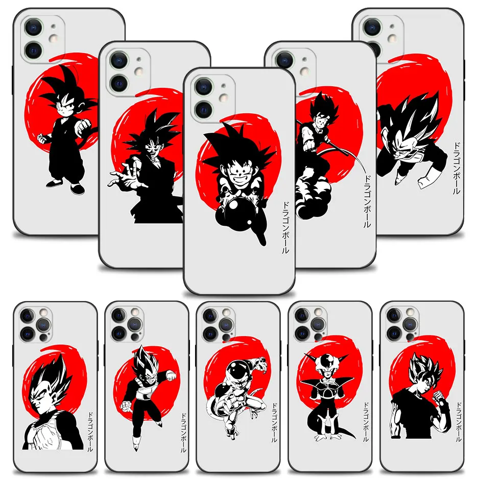 

Case For Apple iPhone 13 11 12 Pro Max XR X 8 7 6 6S Plus XS 5 5S 13mini SE Cover Silicon Shell Dragon Ball Japan Red Ash Art