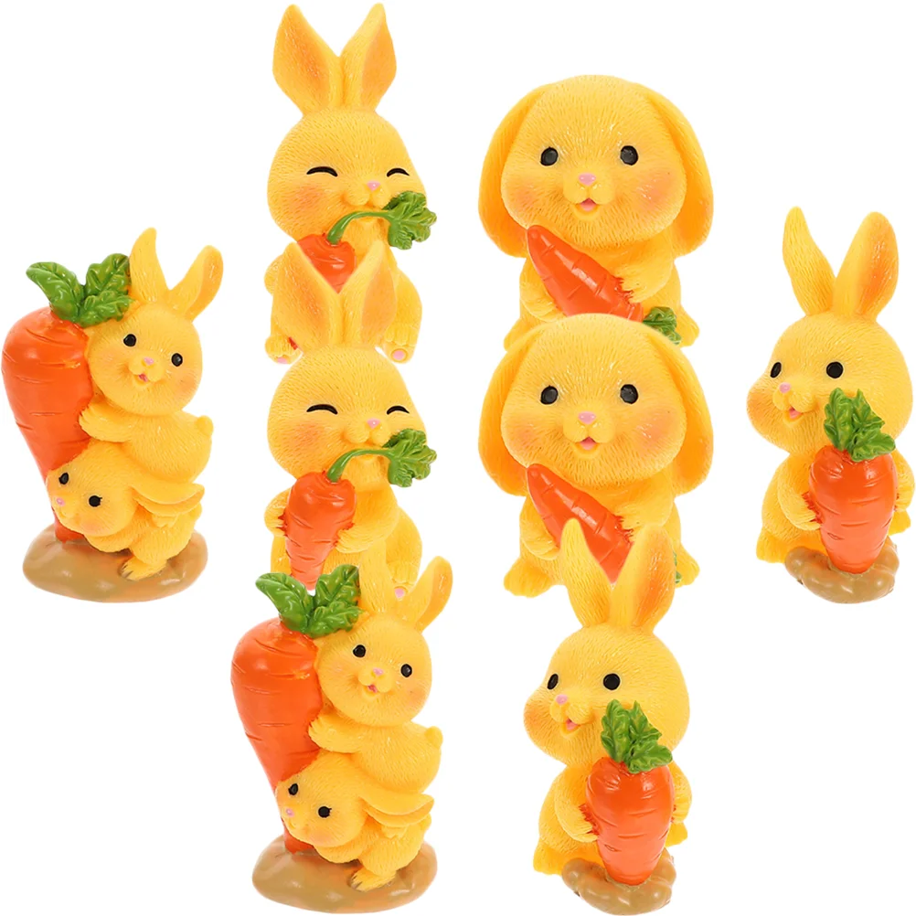 8 шт. кролик морковь орнамент детский сказочные сады миниатюры фигурки из смолы