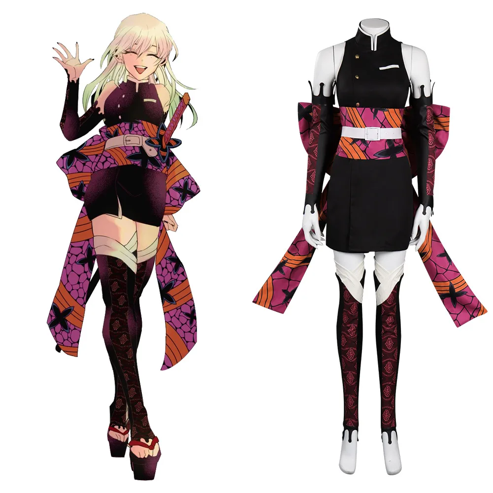 Disfraz de Demon Slayer Kimetsu no Yaiba Daki, Kimono, para Cosplay, para Halloween y Carnaval