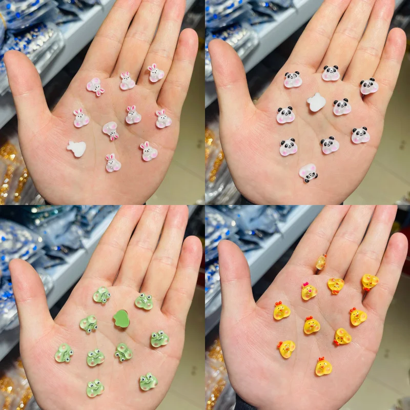 

50pcs 3D Resin Nail Charms Cartoon Chubby Animal Nail Rhinestones Jewelry Parts Accessories Kawaii DIY Nail Art Cute Decorations
