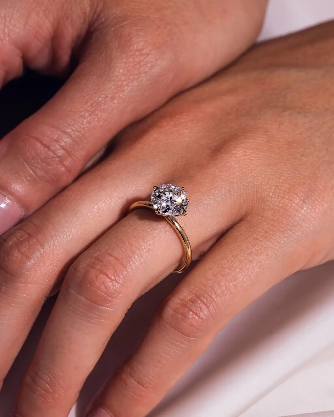 VOVGEMINI 3carat Round Moissanite Wedding Ring 14k Real Gold Au 750 Jewelry For Woman Luxury Romantic Engagement Gift Proposal