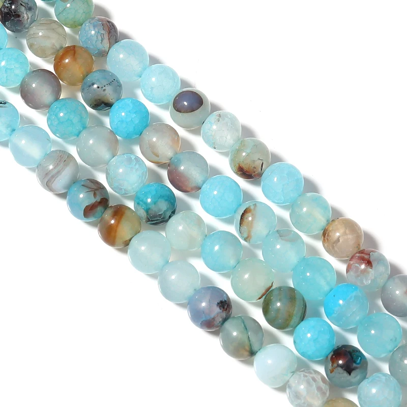 

6/8/10mm Dragon Pattern Agate Loose Bead Natural Stone Beads For Jewelry Making Necklace Bracelet Accessories Wholesale