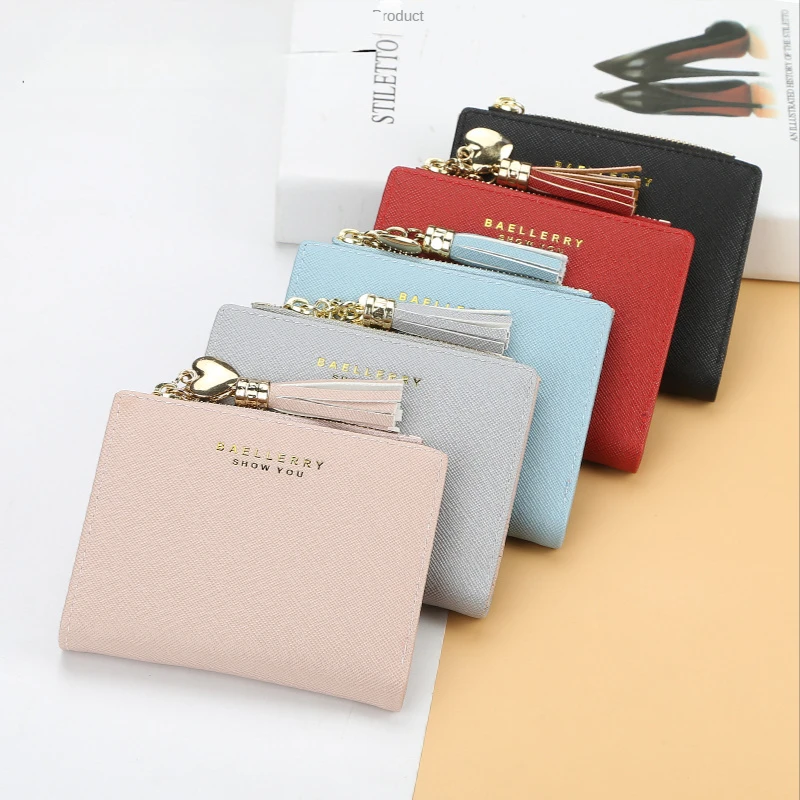 

Женские новые кошельки, Короткий держатель для удостоверения личности и кредитных карт, кошельки для монет на молнии, креативный кошелек с ...