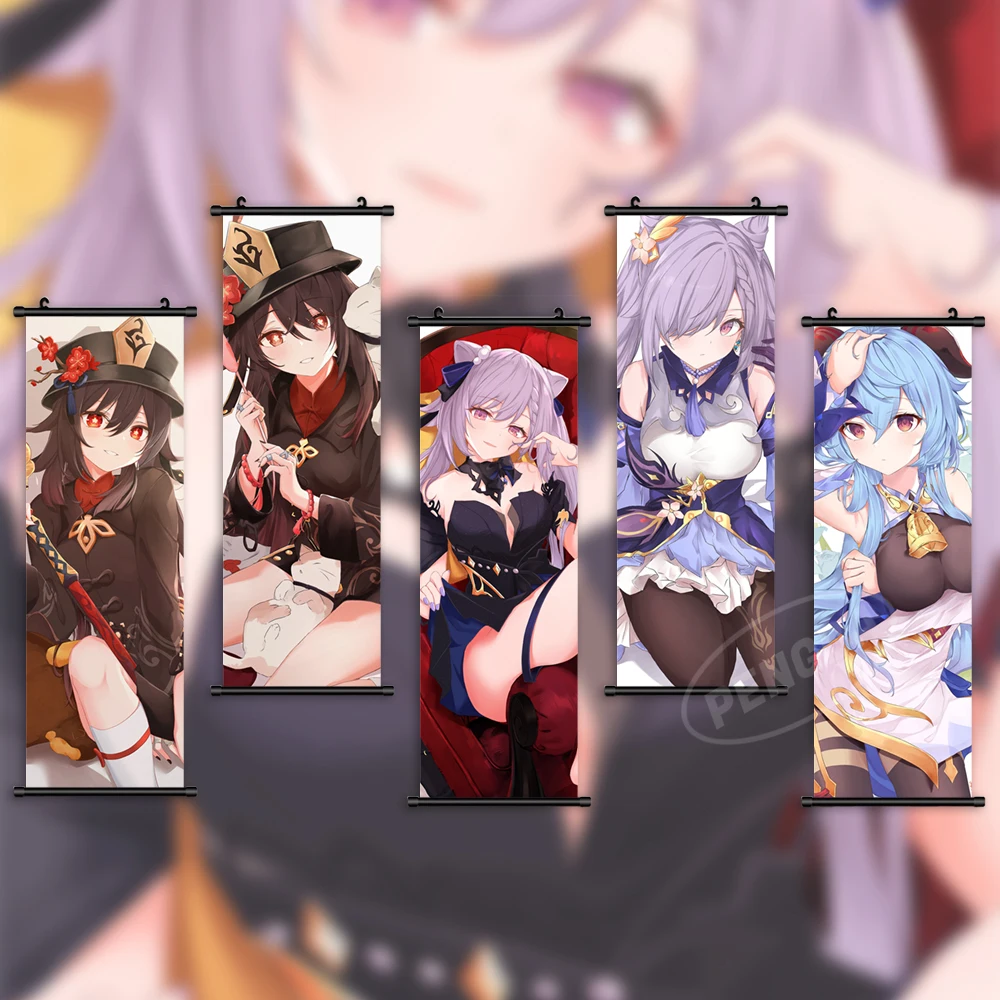 

HD Genshin Impact Poster Canvas Naganohara Yoimiya Print Painting Wall Art Hu Tao Picture Home Decor Game Mural Hanging Scrolls