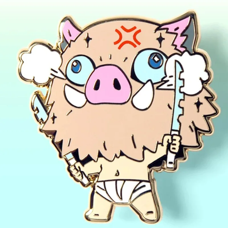 

Значок в стиле аниме «рассекающий демонов», милые булавки, мультяшный гашибира, иносукэ, металлический аксессуар для рюкзаков, дышащий звер...