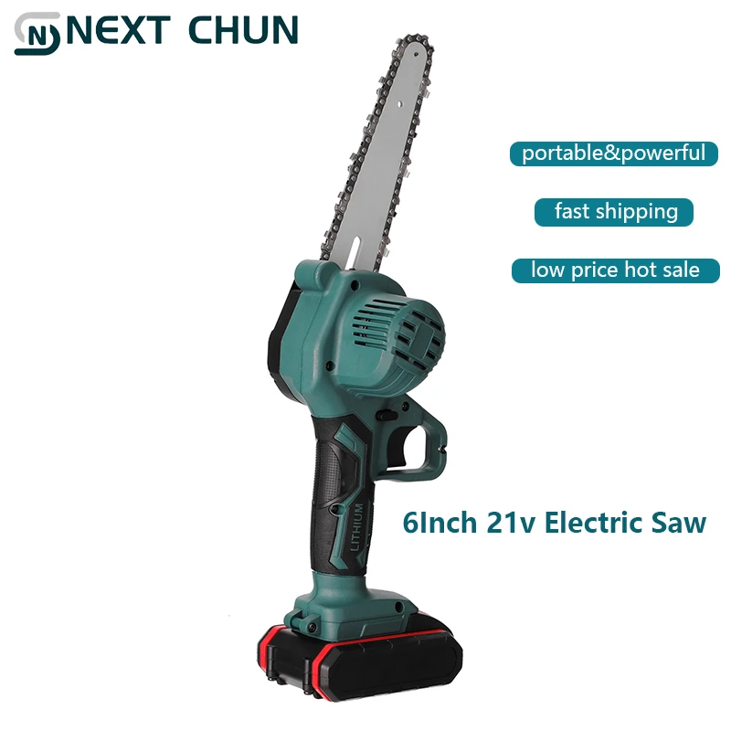 

6Inch Brushless Pruning Chainsaw 21V DIY Garden Household Electric Saw Cordless Rechargeable Lithium Battery Hand Power Tool