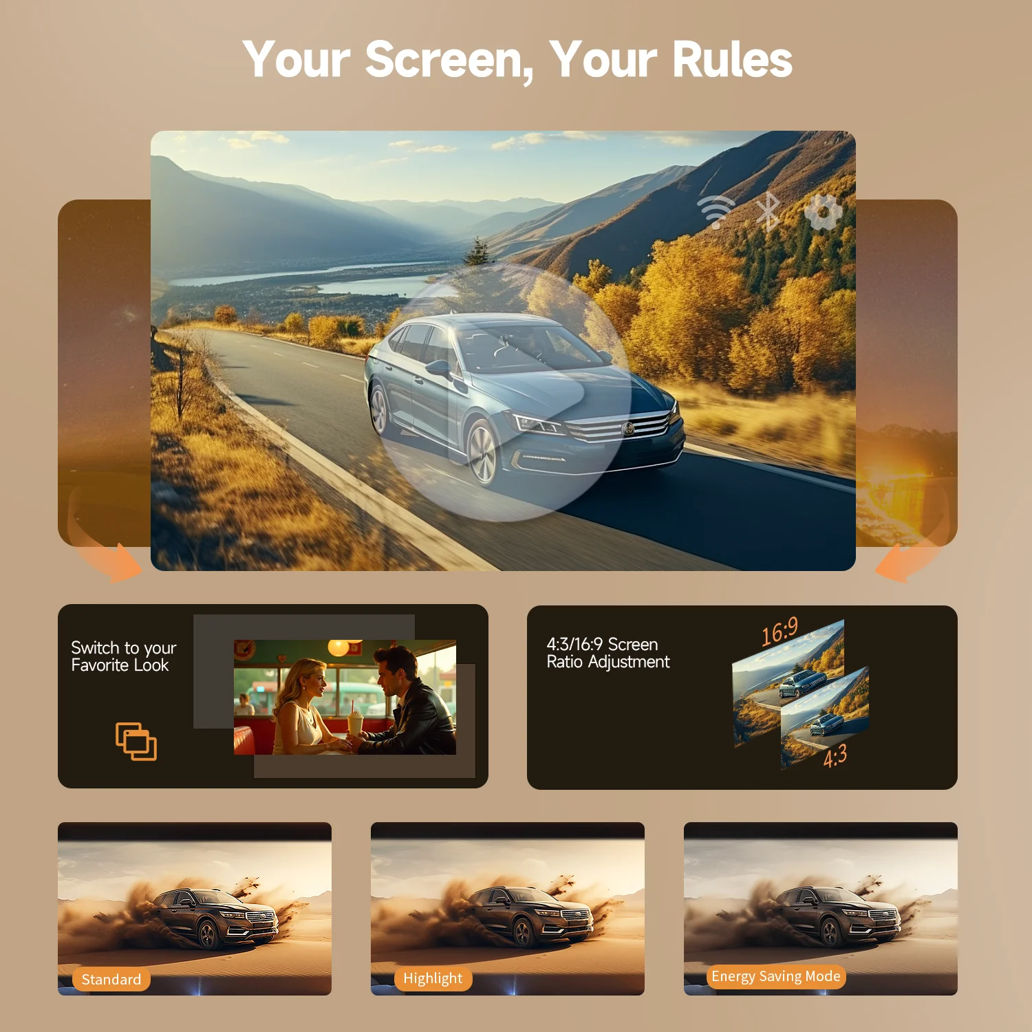 Фото Новый портативный проектор Magcubic HY310X с автофокусом, Android 14, поддержка Full HD 1080P, для домашнего и уличного кинотеатра №3