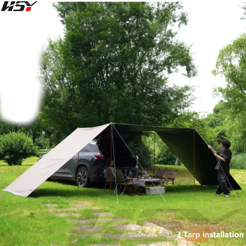 Универсальный автомобильный боковой навес SUV с черным покрытием PU5000mm