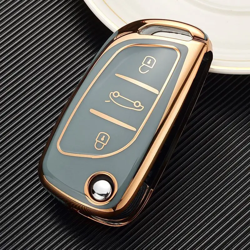 

TPU Car Flip Key Case Cover Fob For Citroen C1 C2 C3 C4 C5 XSARA PICA For Peugeot 306 407 807 For DS DS3 DS4 DS5 DS6 Accessories