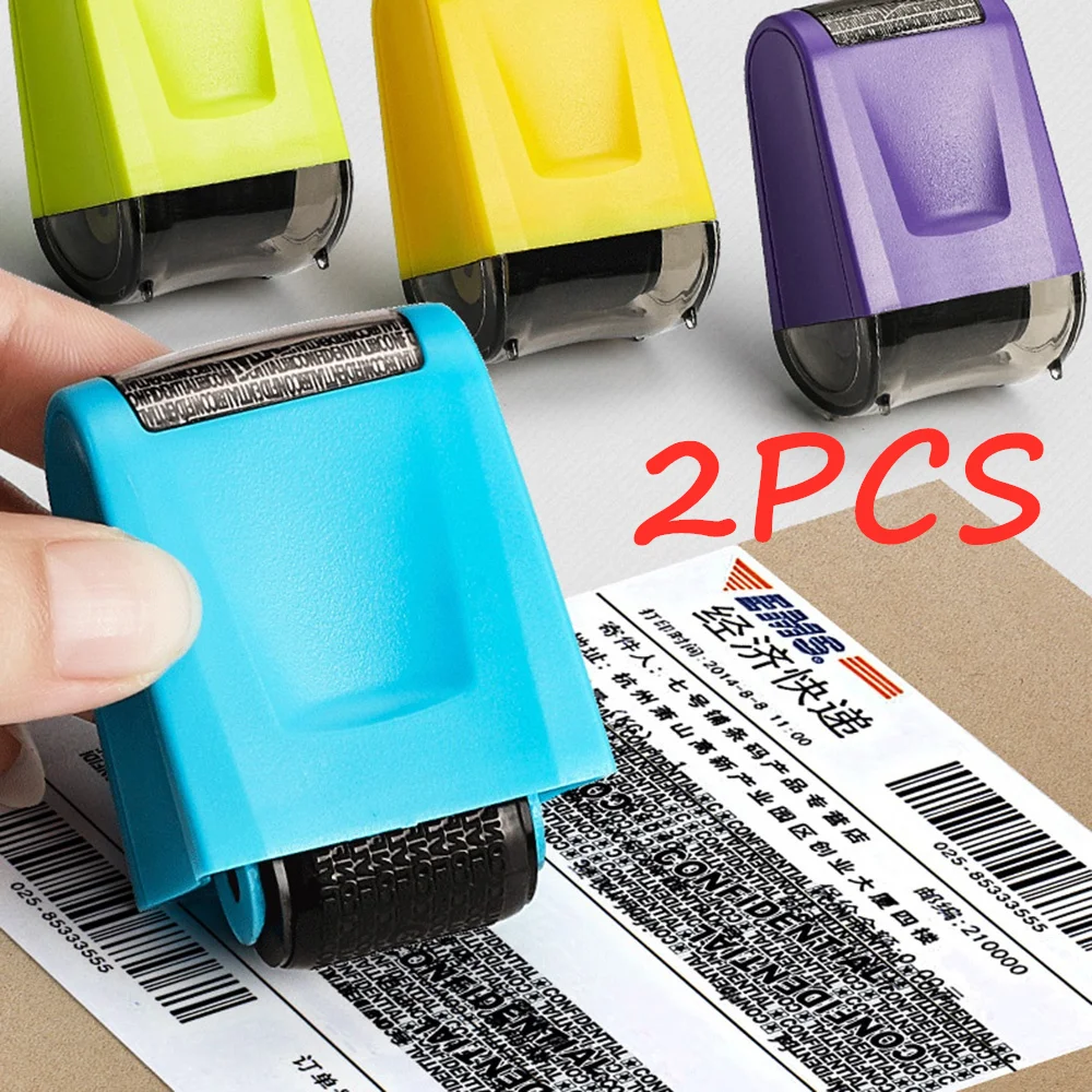 

2Pcs Stamp Roller Anti-Theft Protection ID Seal Smear Privacy Confidential Data Guard Information Data Identity Address Blocker