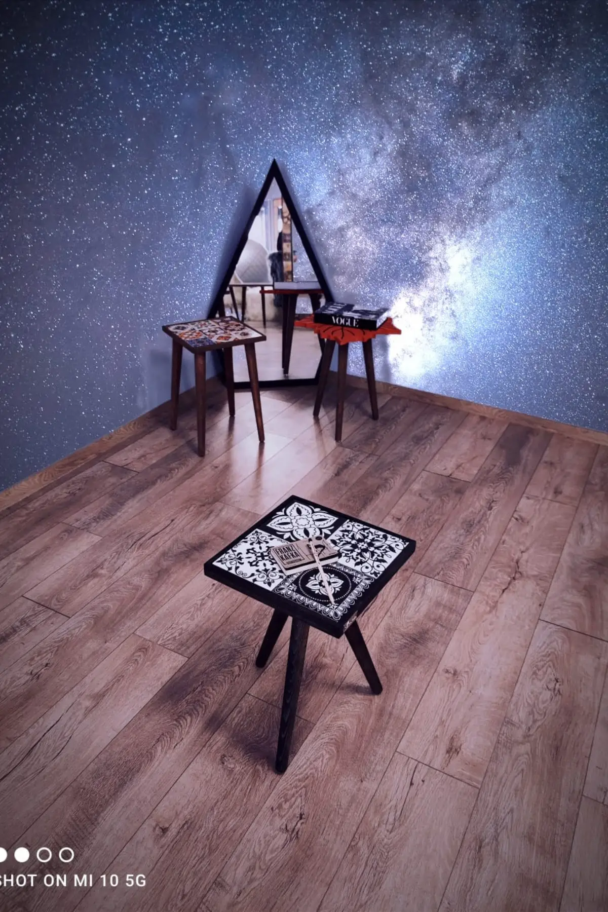 Натуральный твердый керамический кофейный столик Lotus черный 32x32 см мебель для