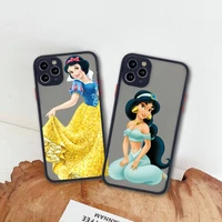 disney princess ariel snow white phone case for iphone 13 12 11 pro max mini xs 8 7 plus x se 2020 xr matte transparent cover