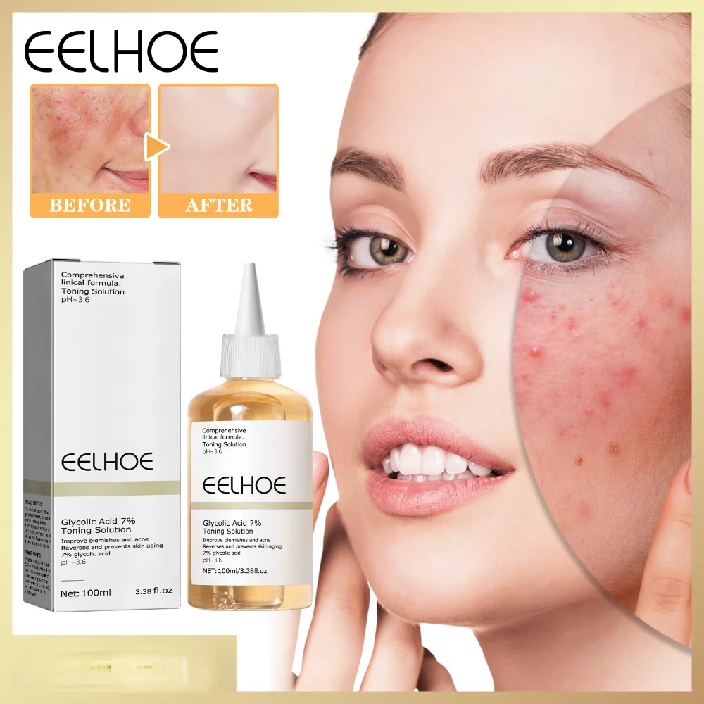 

EELHOE Anti Aging Face Toner Glycolic Acid 7% Toning Solution Acne Remover Lifting Firming Anti-Wrinkle Glowing Facial Skin Care