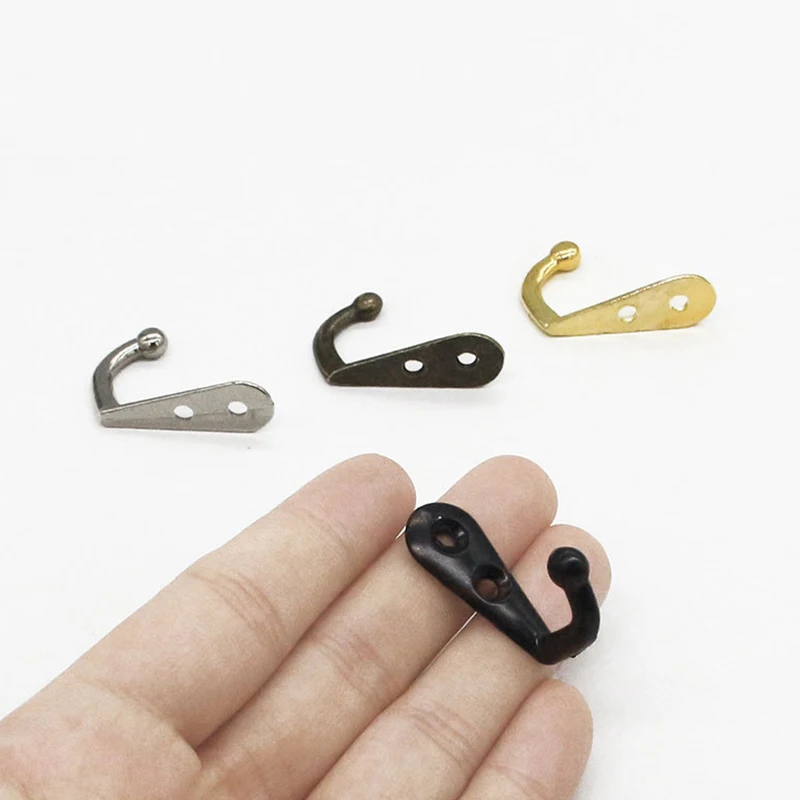 

10pcs/lot Vintage Wall Mounted Single Prong Hook Retro Mini Hangers For Clothes