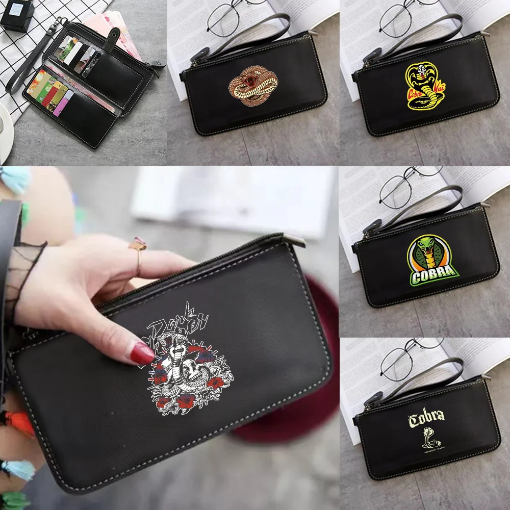 

Standard Wallets Women's Wallet with Zipper Card Holders Mobile Phone Bags Women's Purses Wristlet Hasp Clutch Cobra Series