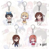 japan rent a girlfriend anime keychain acrylic double sided hd bag car pendant childrens gifts fan collection