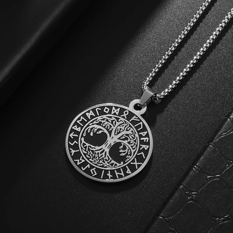 

Men's Women's Trendy Delicate Stainless Steel Tree of Life Stainless Steel Pendant Necklace Personality Punk Street Jewelry