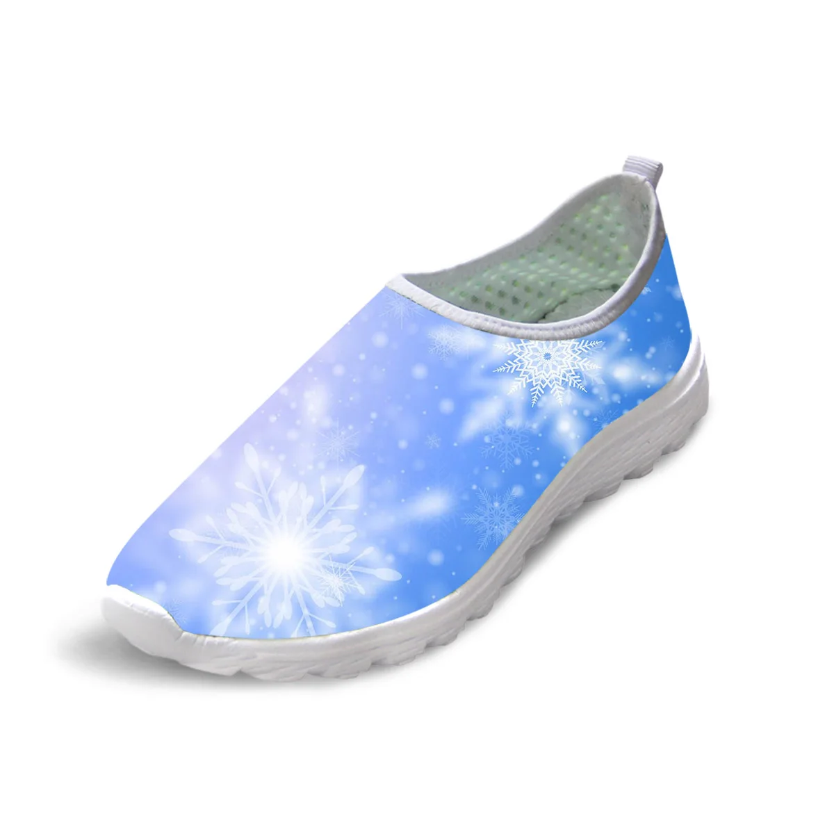 ADVOCATOR Snowflake Print Mesh Footwear Breathable Woman Flats Shoes Summer Slip on Light Loafers Zapatos Mujer Free Shipping