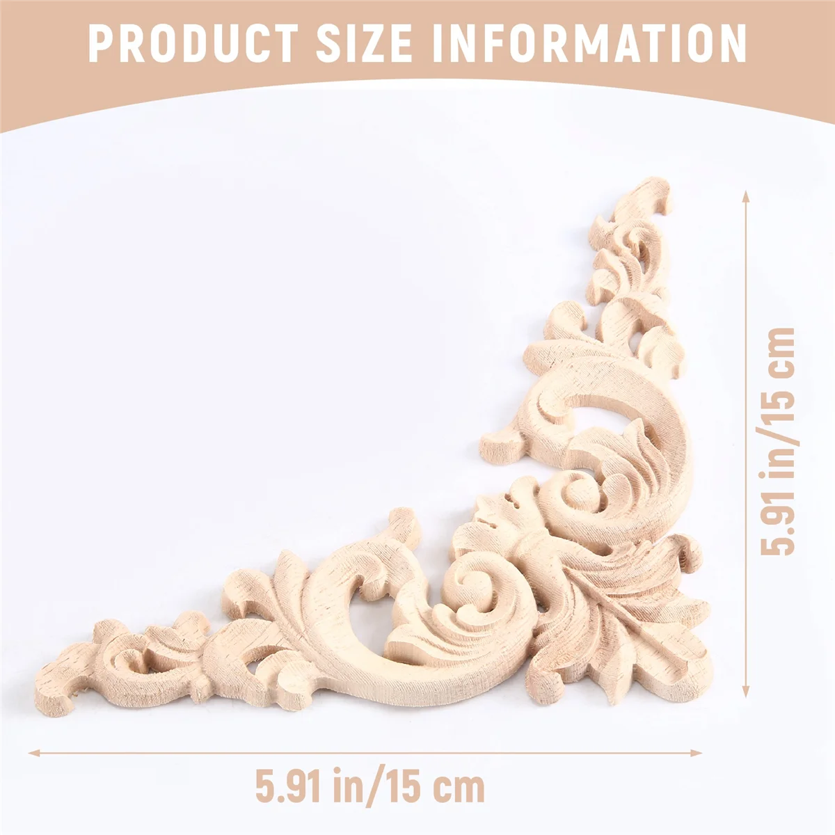 15*15 см резиновая деревянная резная угловая аппликация изысканная неокрашенная