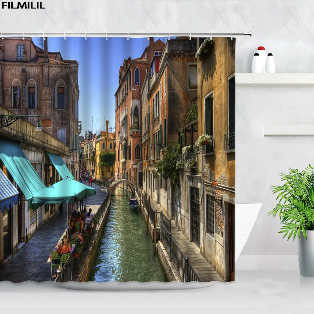 black white new york city scenery shower curtains set 3d building home wall backdrop decor nordic polyester bathroom bath screen free global shipping