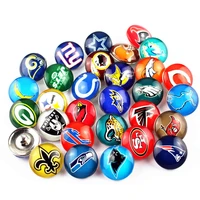 20pcslot mixs football print glass snap button charms fit 18mm diy braceletbangle jewelry making