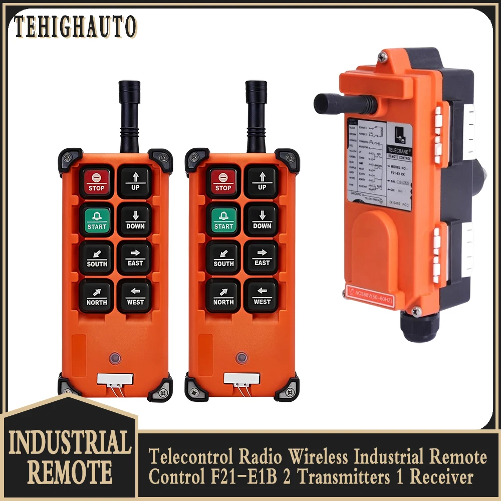 Telecontrol Radio Wireless Industrial Remote Control F21-E1B 36V/220V/360V 1/2 Transmitters 1 Receiver for Hoist Crane Lift