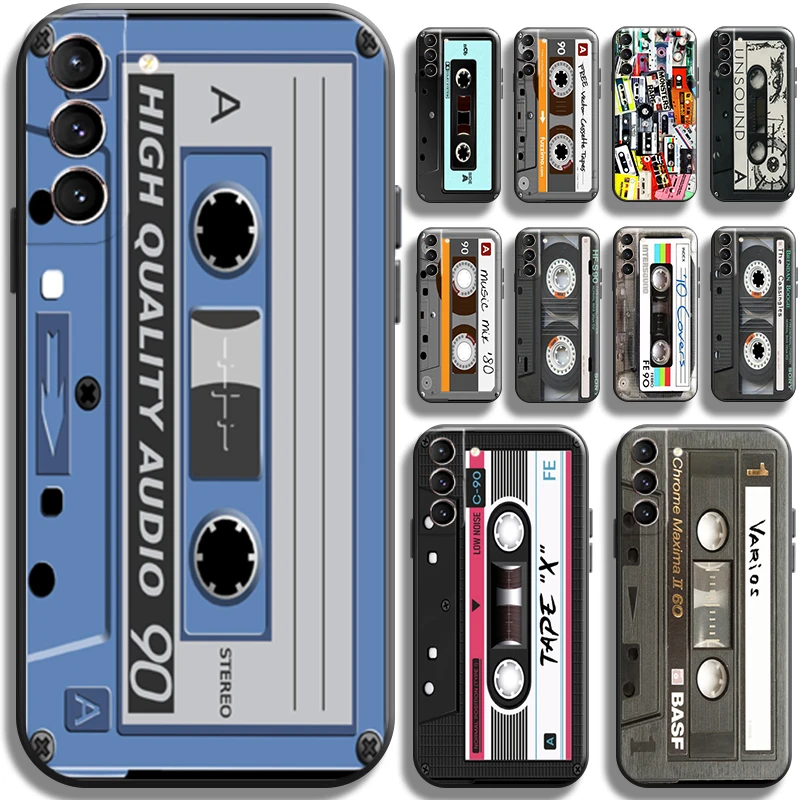 

Magnetic Tape Retro Cassette For Samsung Galaxy S22 S21 S20 Plus Ultra S21 S20 FE 5G Phone Case Liquid Silicon Cases Carcasa