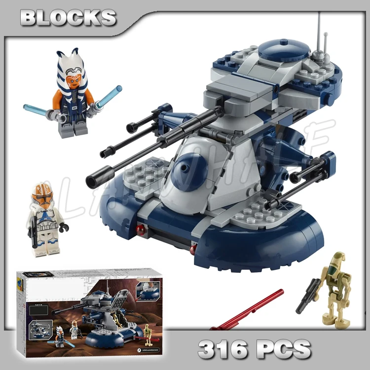 

316pcs Star Armored Assault Tank AAT Clone Trooper Battle Droid 99904 Building Blocks Toys Compatible With Model
