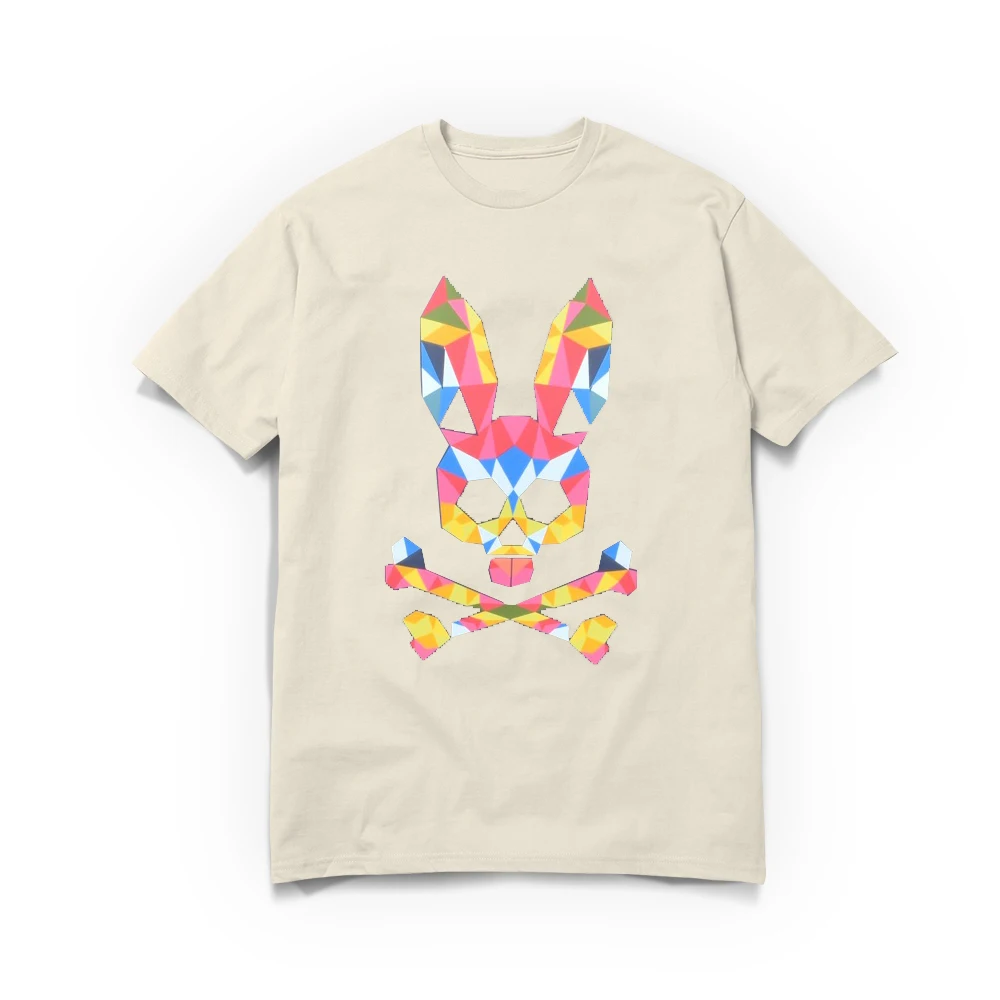 

Summer Colored Rabbit Printing Pure Cotton Fashion Round Neck Graphic Short Sleeve Harajuku Classic Streetwear Tops Men's Tees