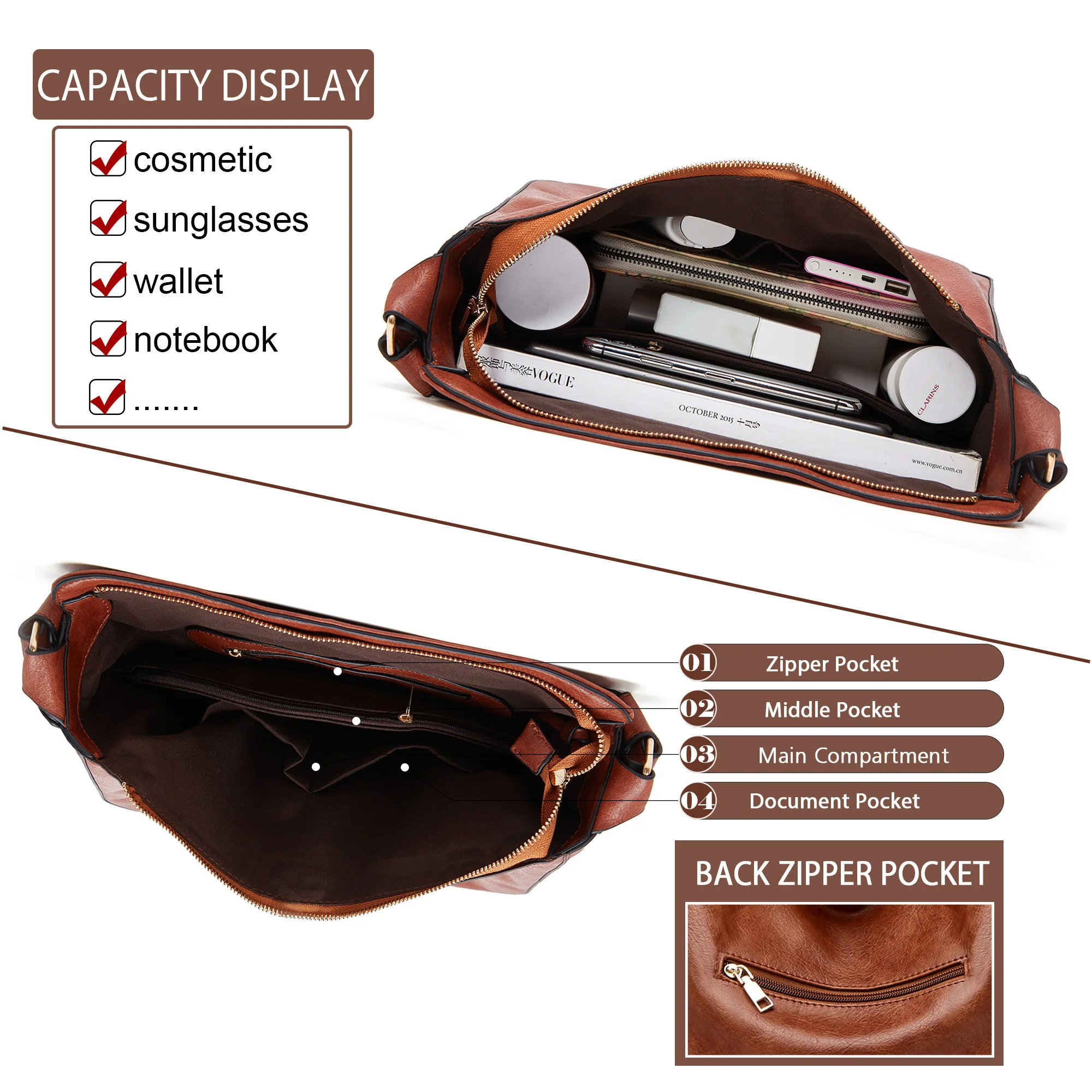 Женская сумка хобо из искусственной кожи