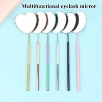 1 pcs stainless steel eyelash mirror heart shape multifunctional magnifying glass long handle beauty eyelash extension tool