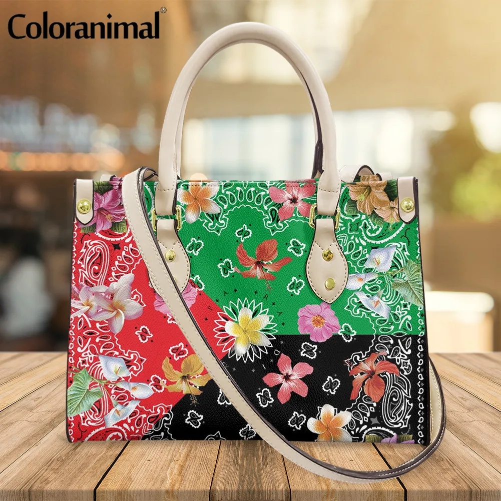 

Pretty Frangipani Print Women Tote Fashion Style Crossbody Bag PU Leather Shoulder Bag for Female Handbags Sac a Main Femme 2023