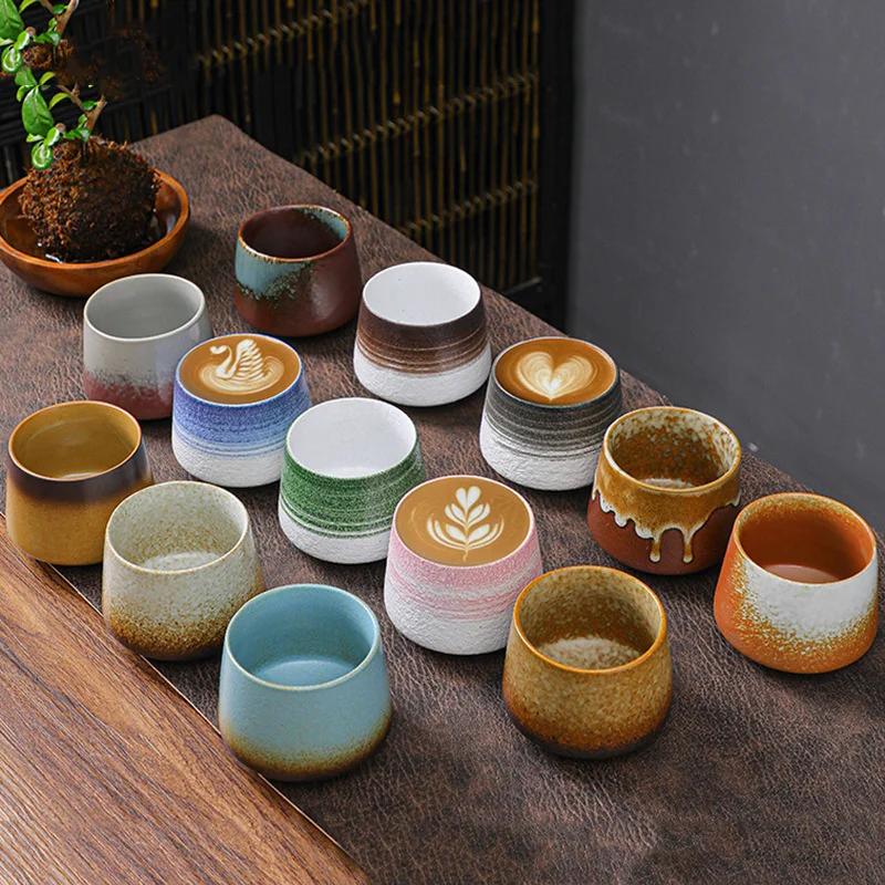 

200ml Ceramic Tea Mug Coarse Pottery Teacup Kung Fu Tea Set Cup Creative Retro Kiln Change Coffee Cup Home Water Cup